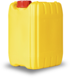 A yellow plastic water container